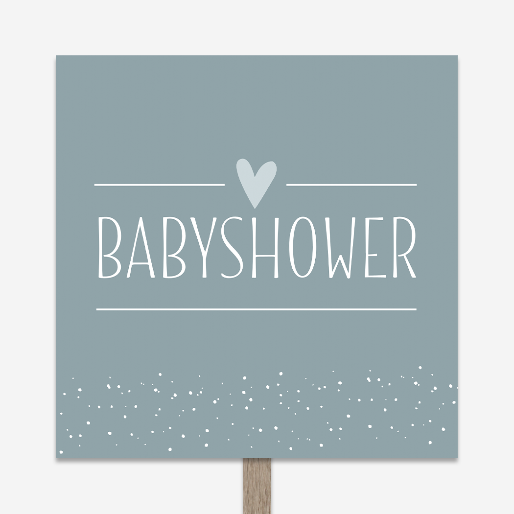 Welkomstbord Babyshower Feest Blauw stippen