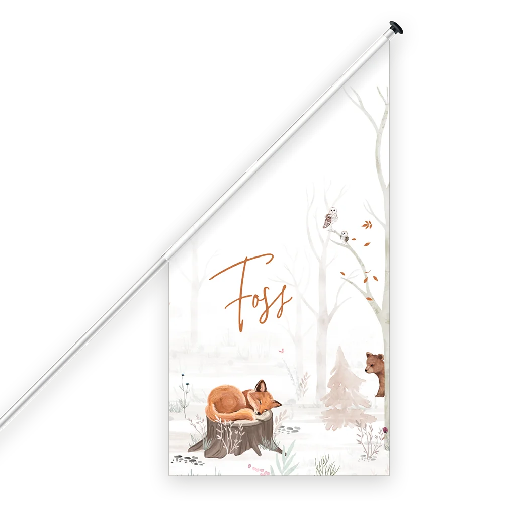 Geboortevlag in bos dieren thema