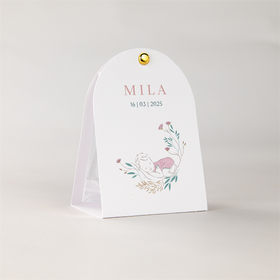 Doopsuiker snoepzakje meisje met pastelkleuren en met bloemen