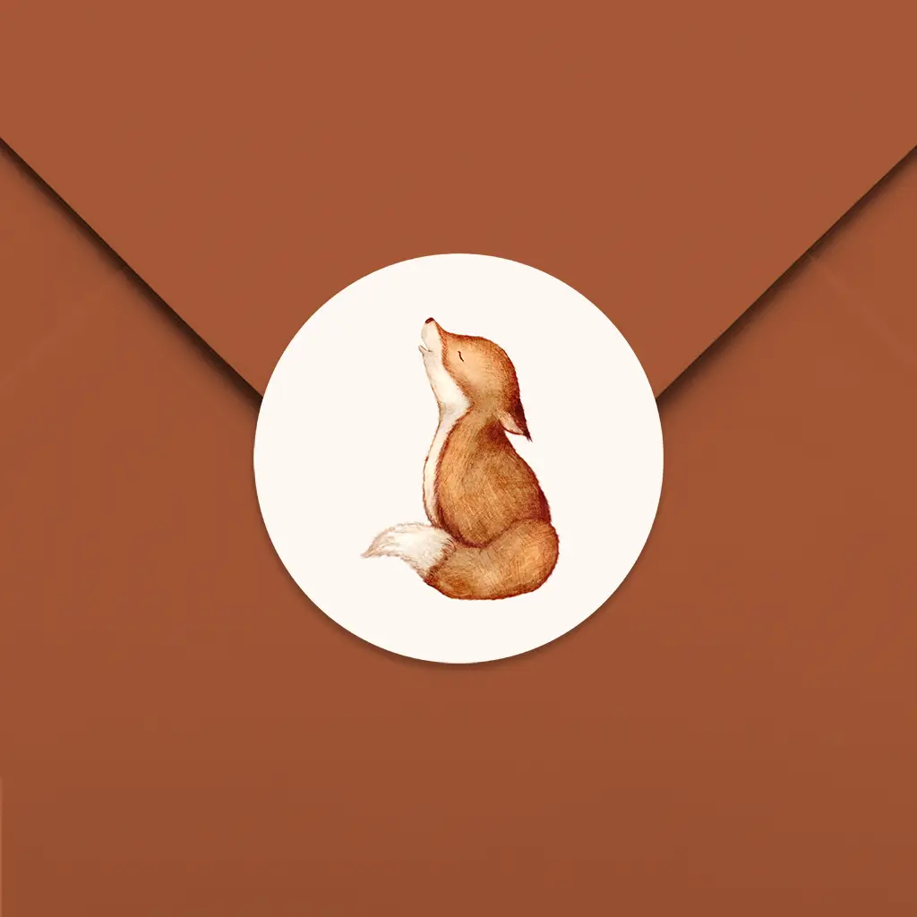 Sluitsticker illustratie vosje - per 25 stuks
