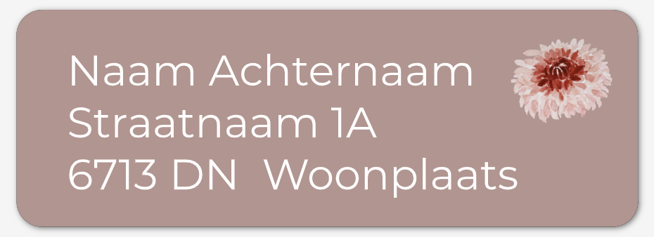 adresstickers afgerond dahlia