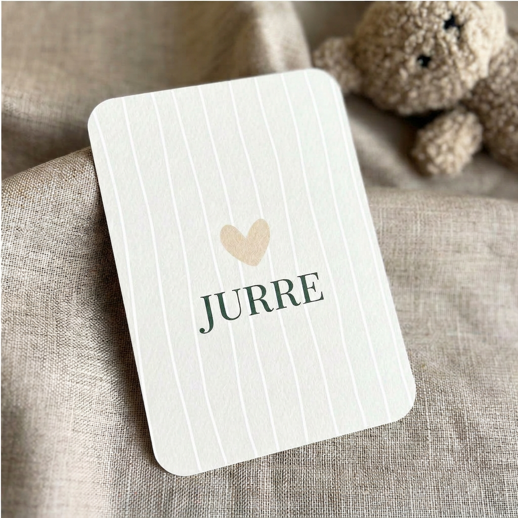 Geboortekaartje Jongen Hartje Strepen 