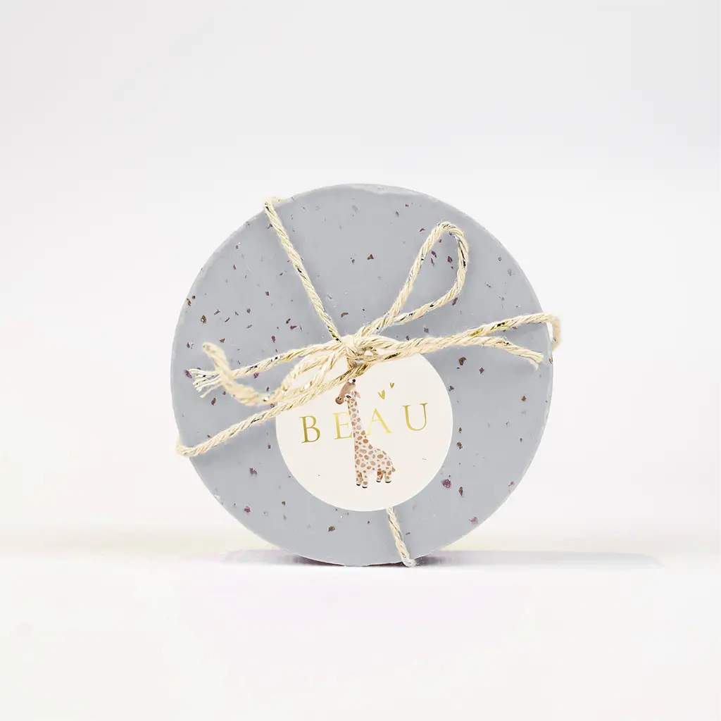 Traktatie labeltje met giraf en naam in folie - per 16 stuks