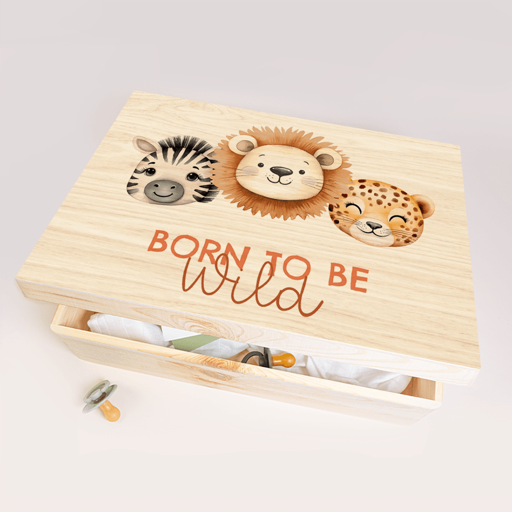 Avontuurlijke memorybox met jungledieren en tekst