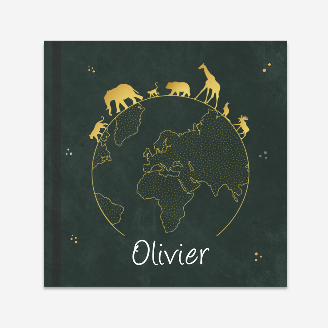 Kraambezoekboek Wereldbol Dieren Groen Goud