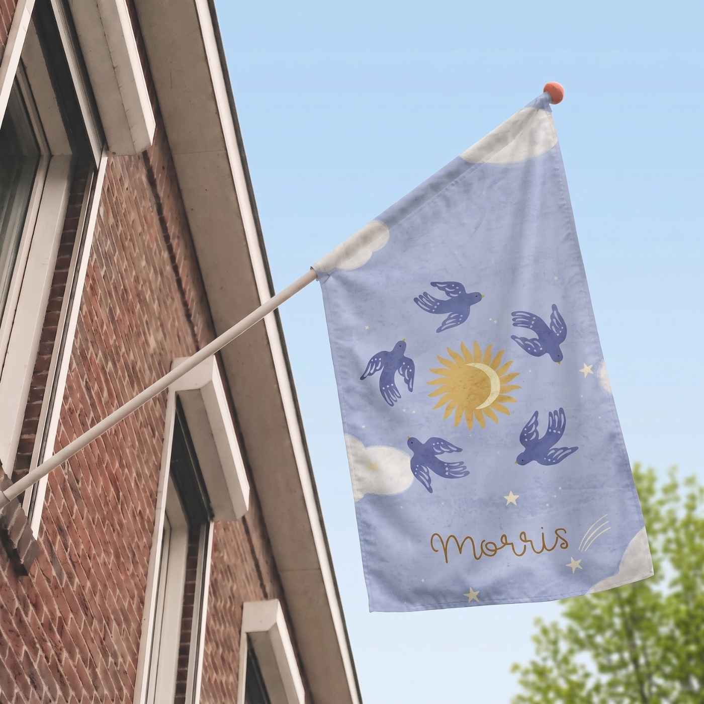 Geboortevlag jongen vogels zon