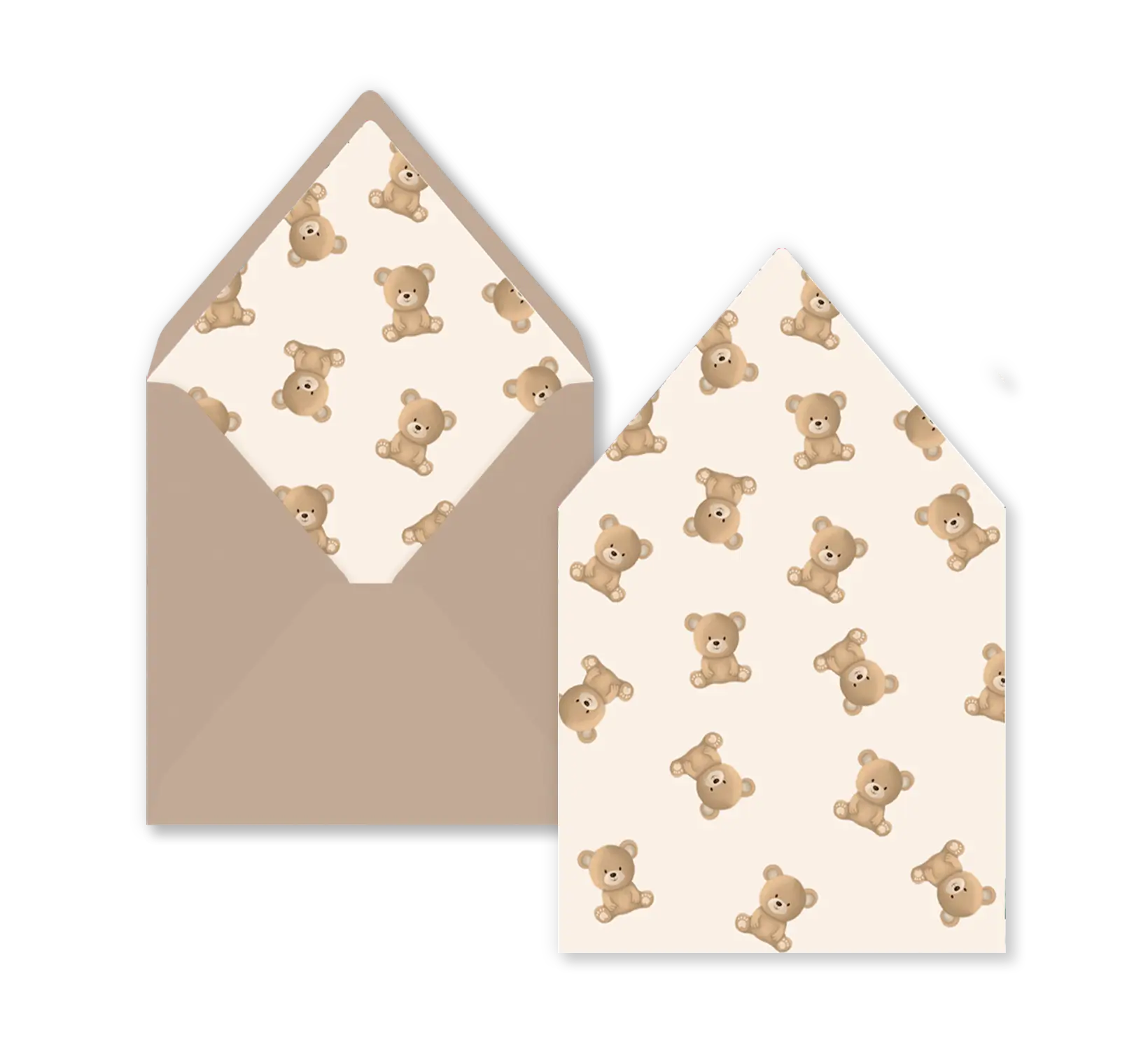 Envelop inlay met teddyberen voor 14 x 14 cm envelop
