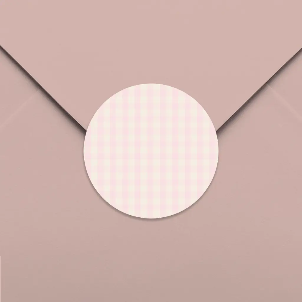 Roze sluitsticker met ruitpatroon - per 25 stuks