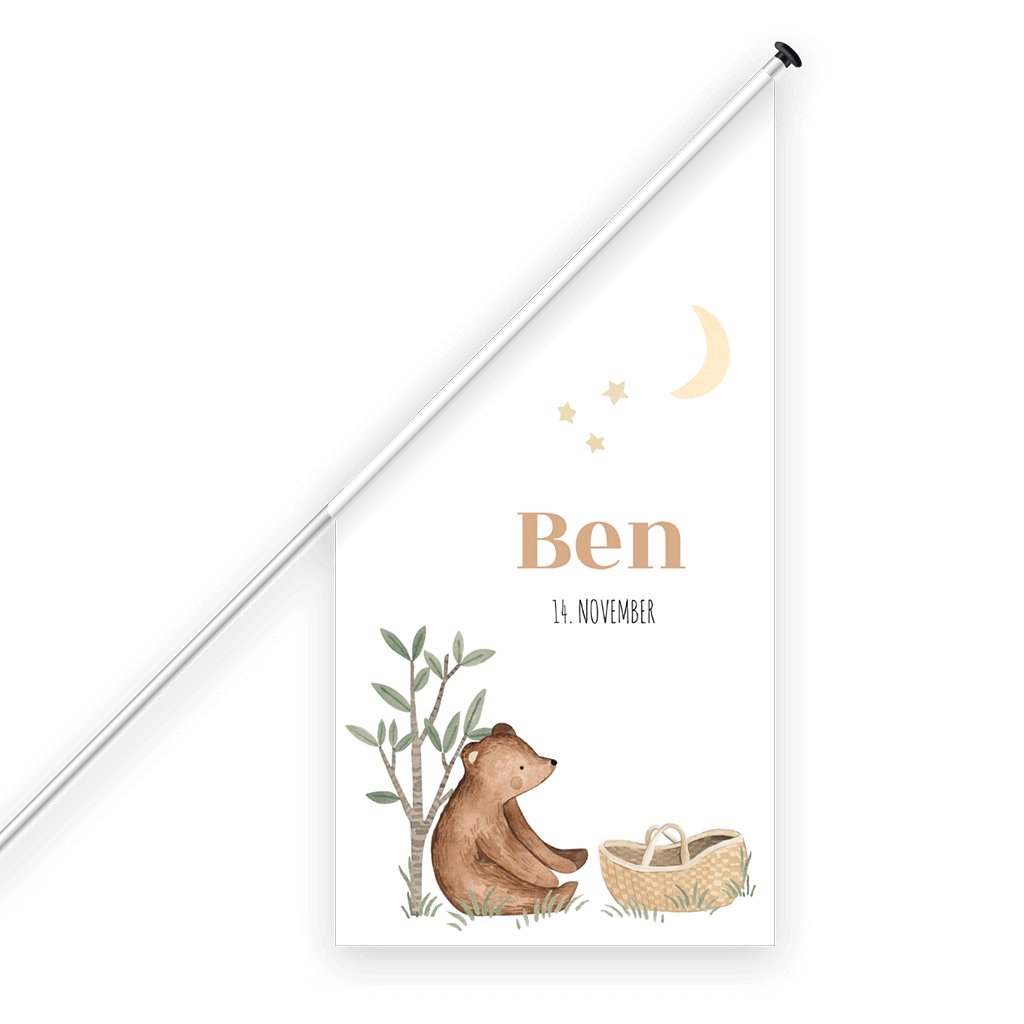 Geburtsflagge mit Bär