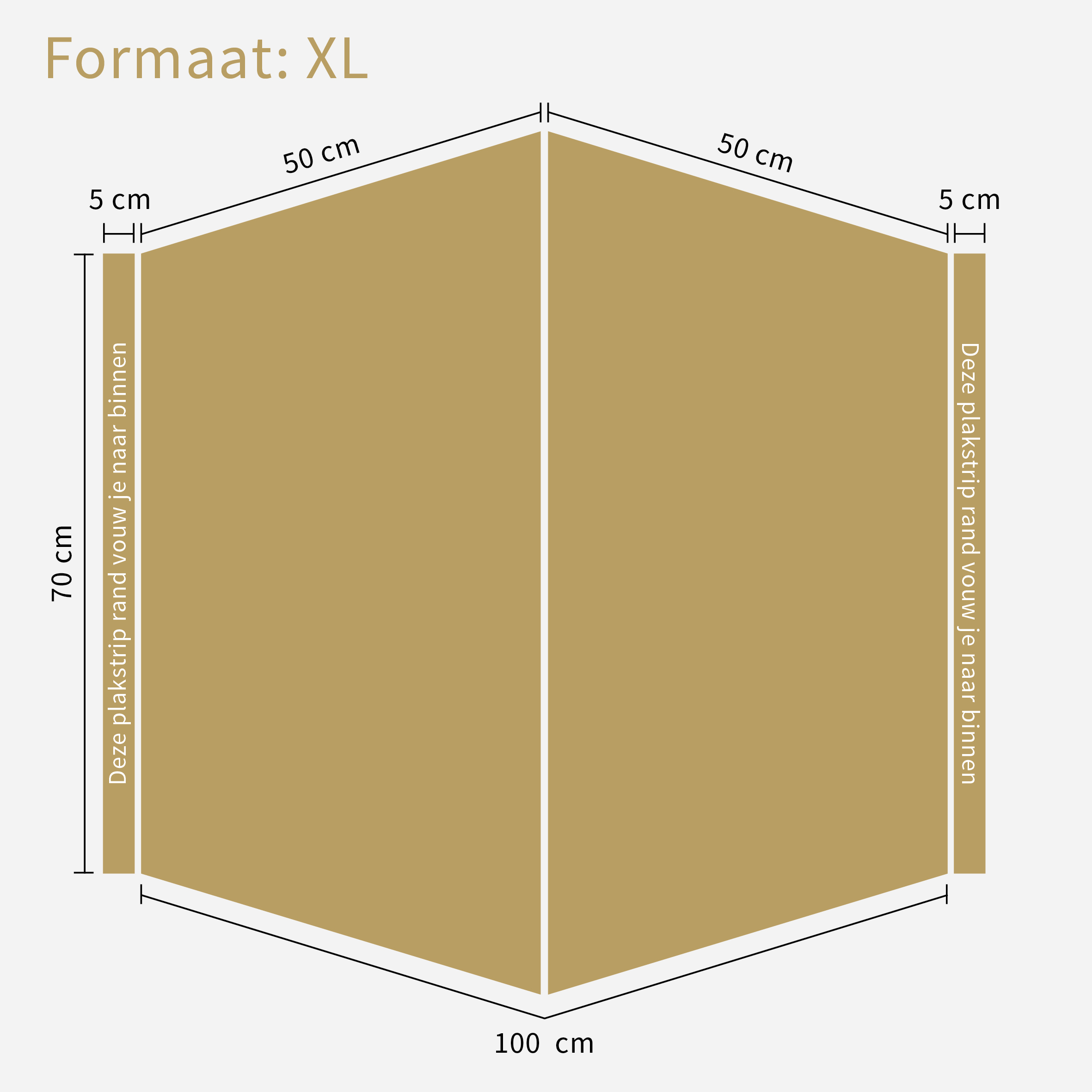 Raambord XL Beige hartjes Wit