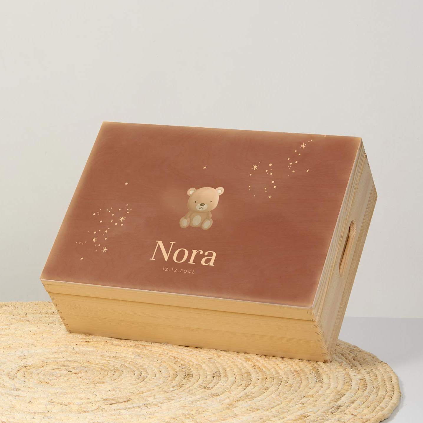 Memorybox winterliefde voor een meisje met beertje en sterretjes