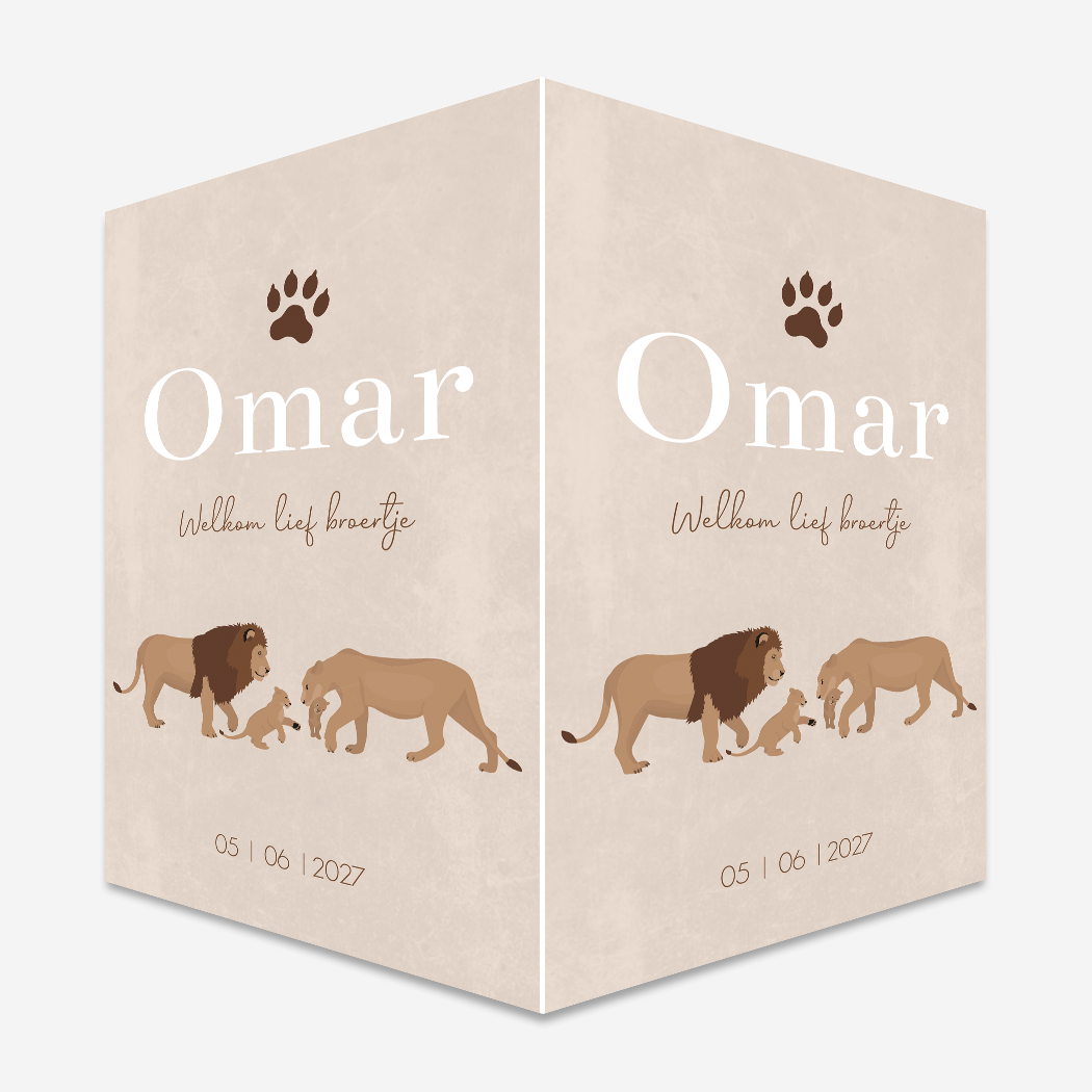 Raambord Beige Leeuwen Dieren Stoer