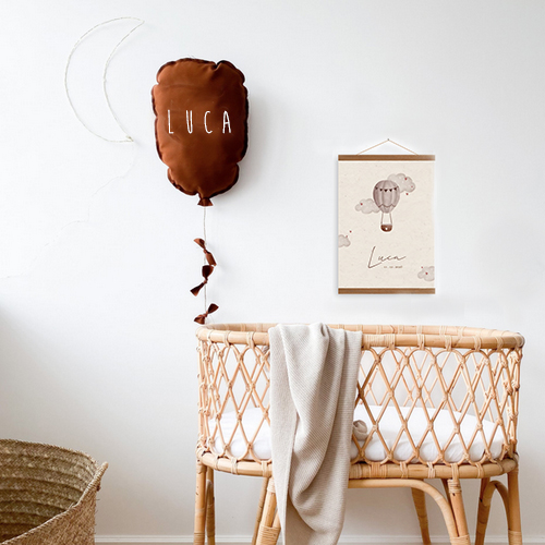 Babykamer canvasposter luchtballon voor een jongen