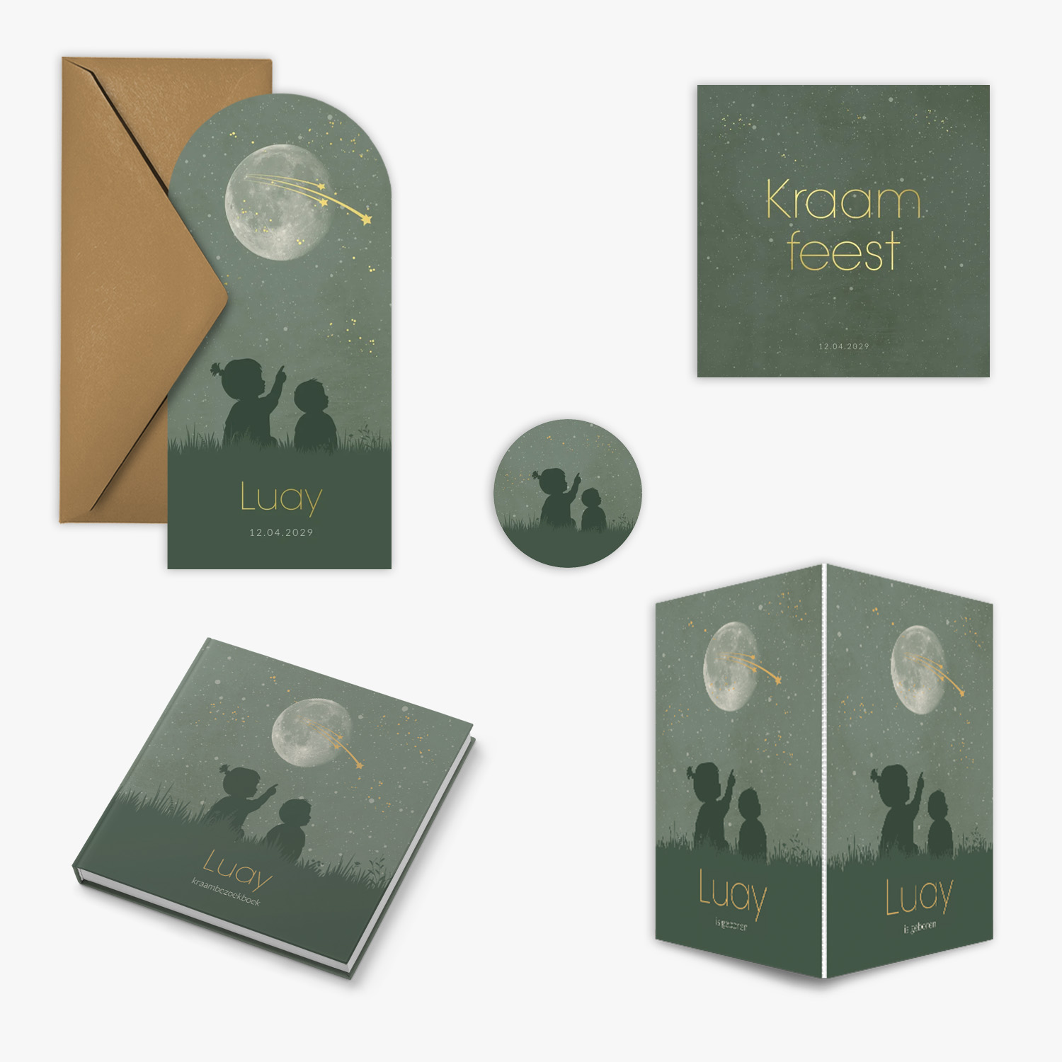 doorlink geboortekaartjes set under the stars