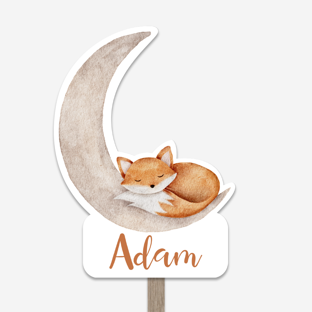 Geboortebord Jongen Maan Vos Contour