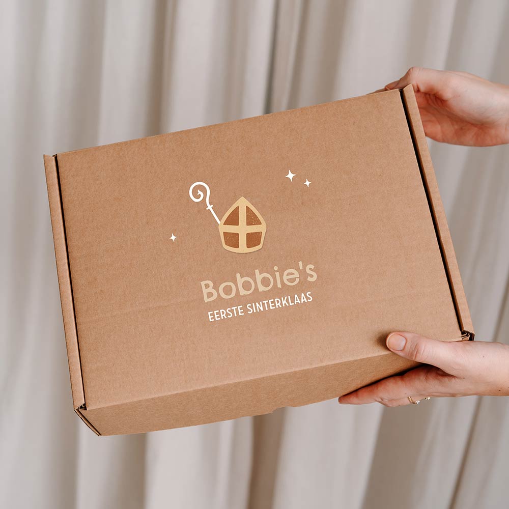 Sinterklaas cadeaudoos met sint illustraties