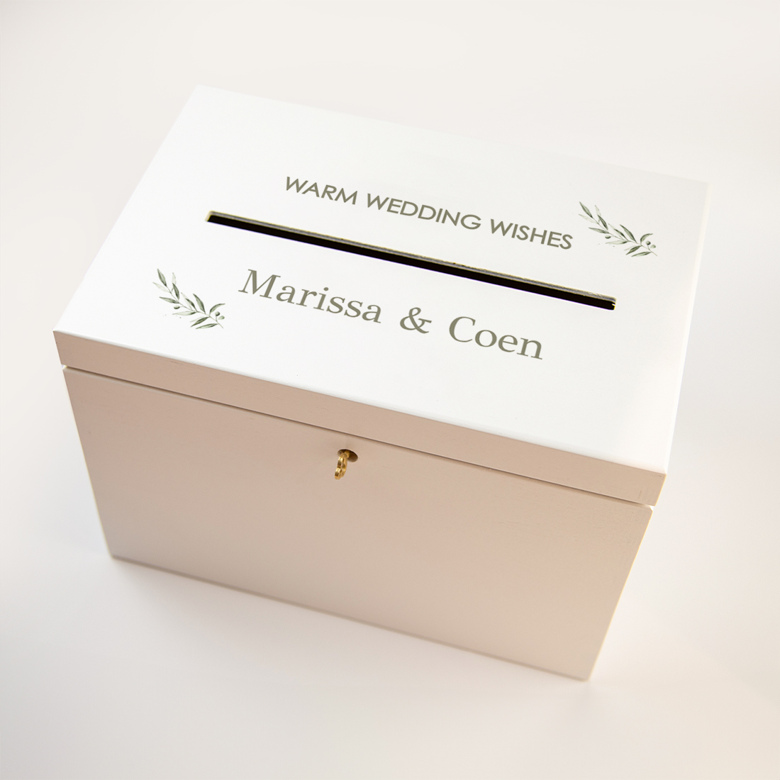 Enveloppendoos wit olijfgroen