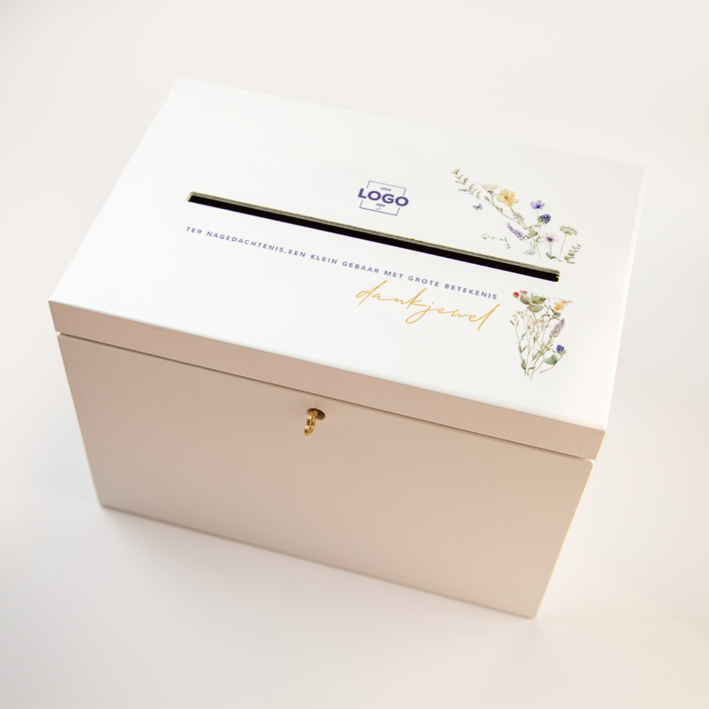 Collectekist inspiratie met bloemen | toepasbaar met logo