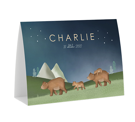 Tentkaart liggend met berengezin