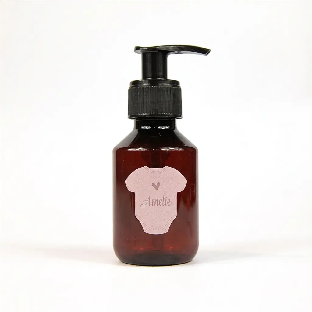 Naamsticker doopsuiker roze romper voor een meisje - per 20 stuks