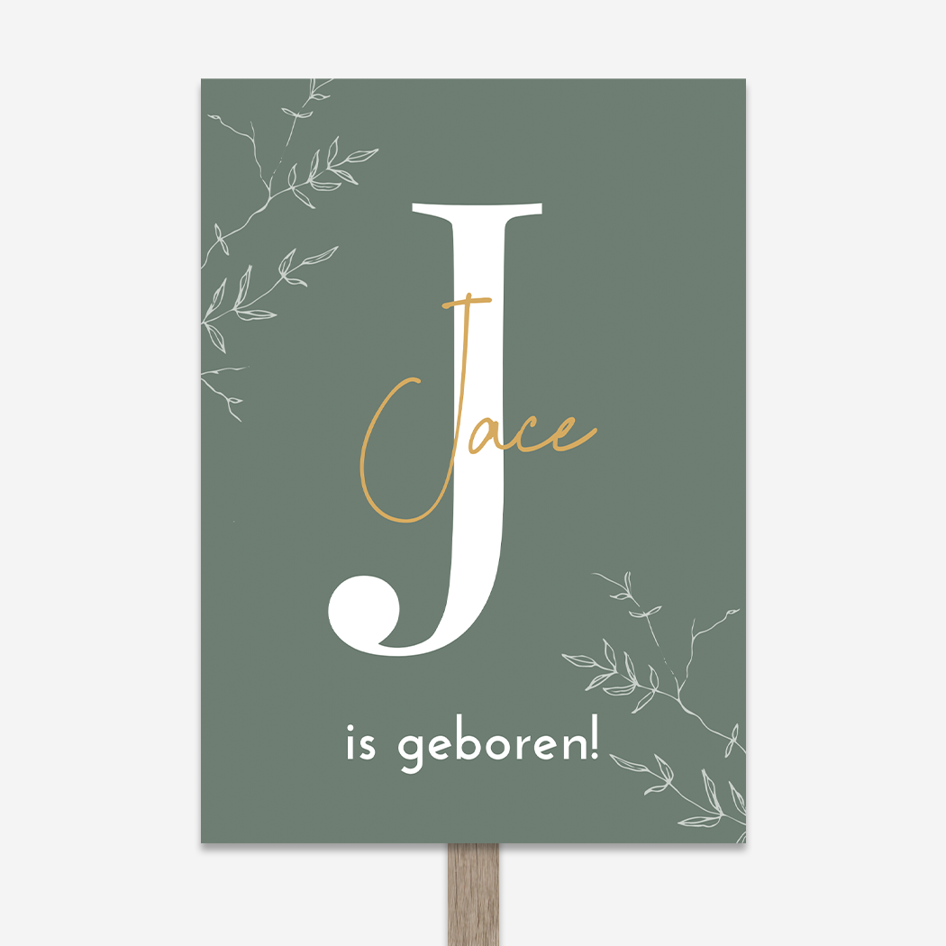 Tuinbord Groen Takjes Initiaal Stoer