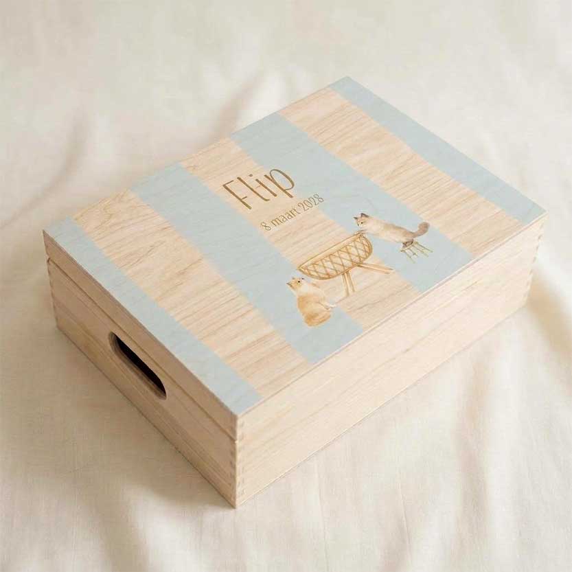 Memorybox geboorte katten wieg