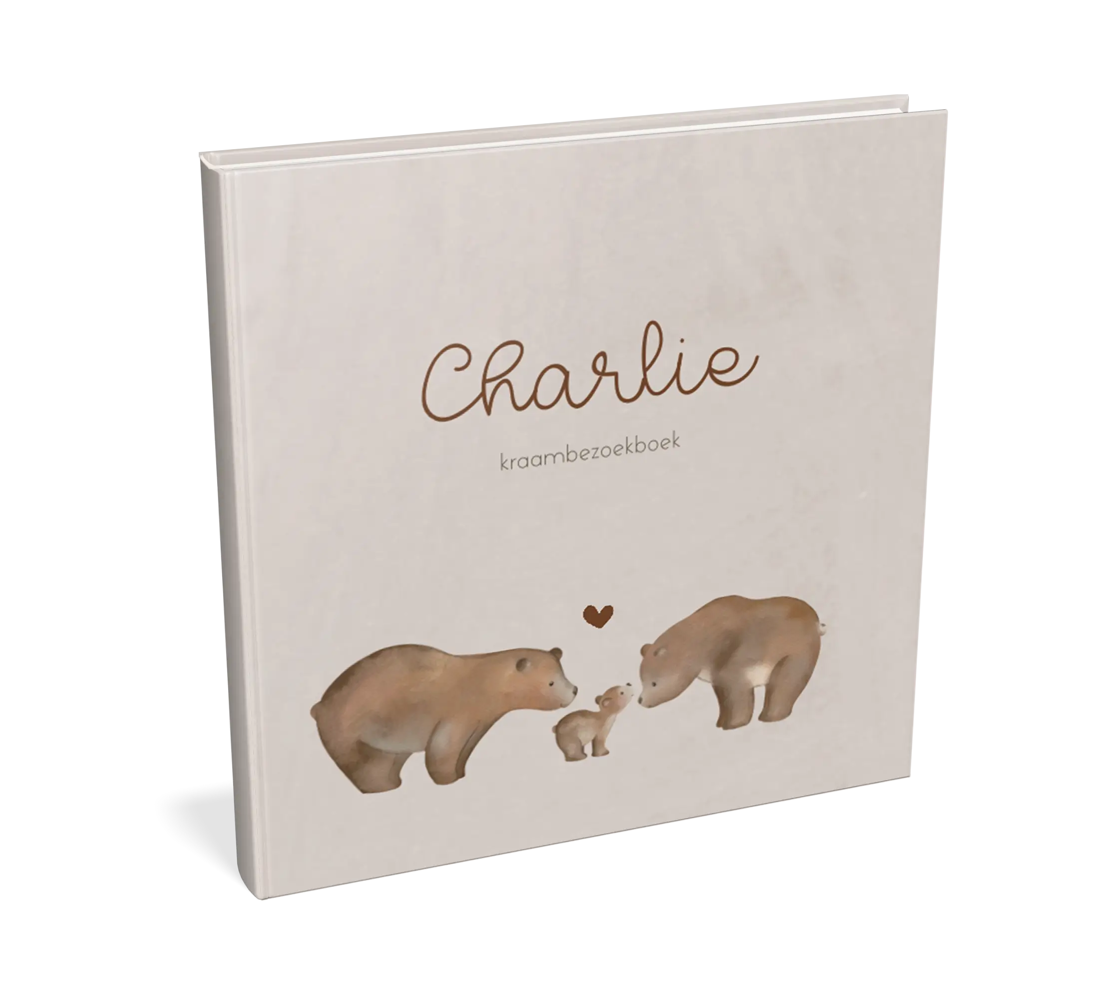 Kraambezoekboek bruin met berenfamilie
