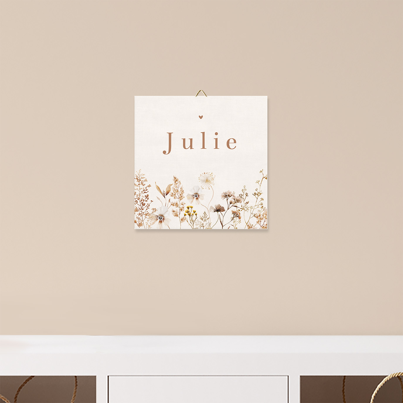 Geboortetegeltje met veldbloemen voor een meisje