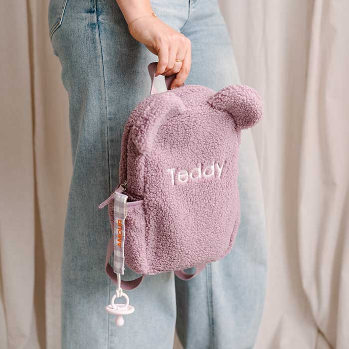 Teddyrucksack mit Ohren und Namen