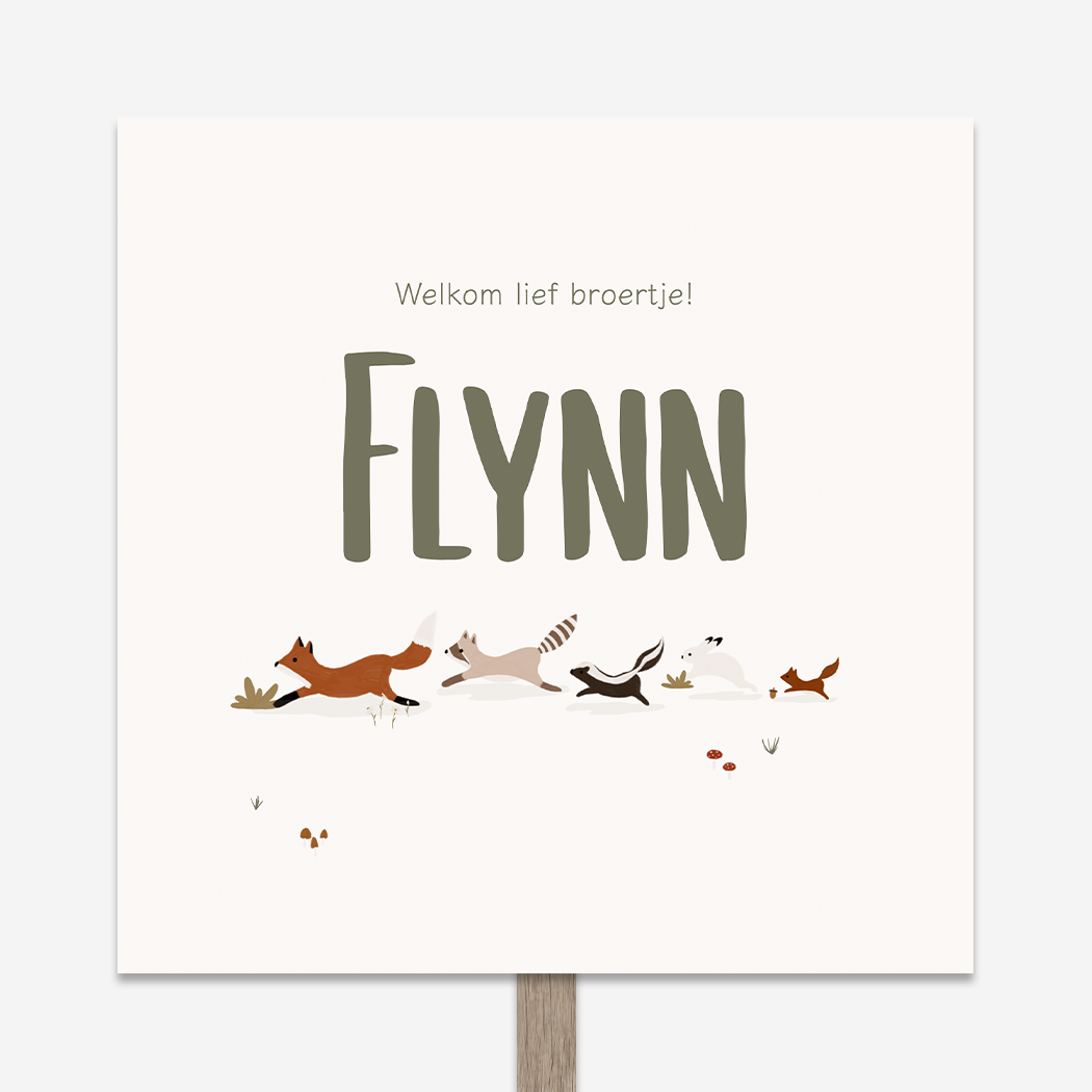 Tuinbord Diertjes Bosdieren Groen Beige