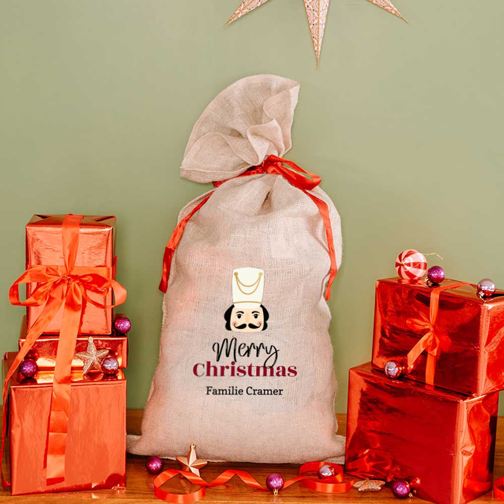 Gepersonaliseerde kerst zak met illustratie