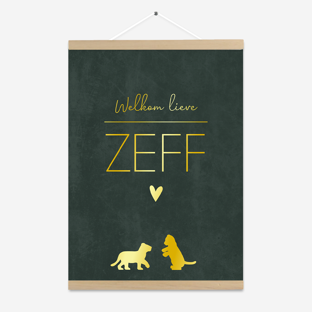 Poster Goudfolie Leeuwtjes Stoer Savanne