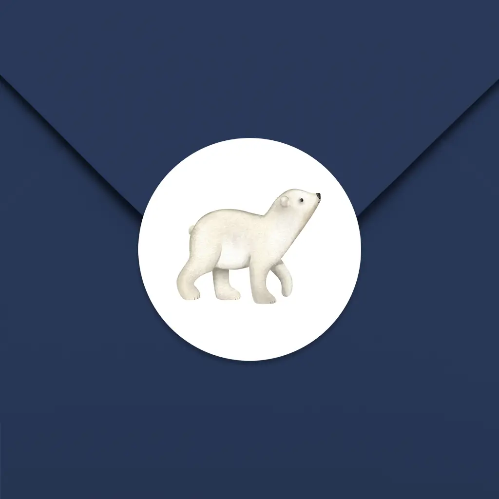 Stoere sluitsticker met ijsbeer - per 25 stuks