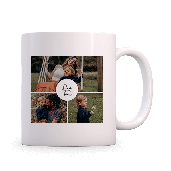 Personalisierbare Tasse mit selbst gestalteter Fotocollage