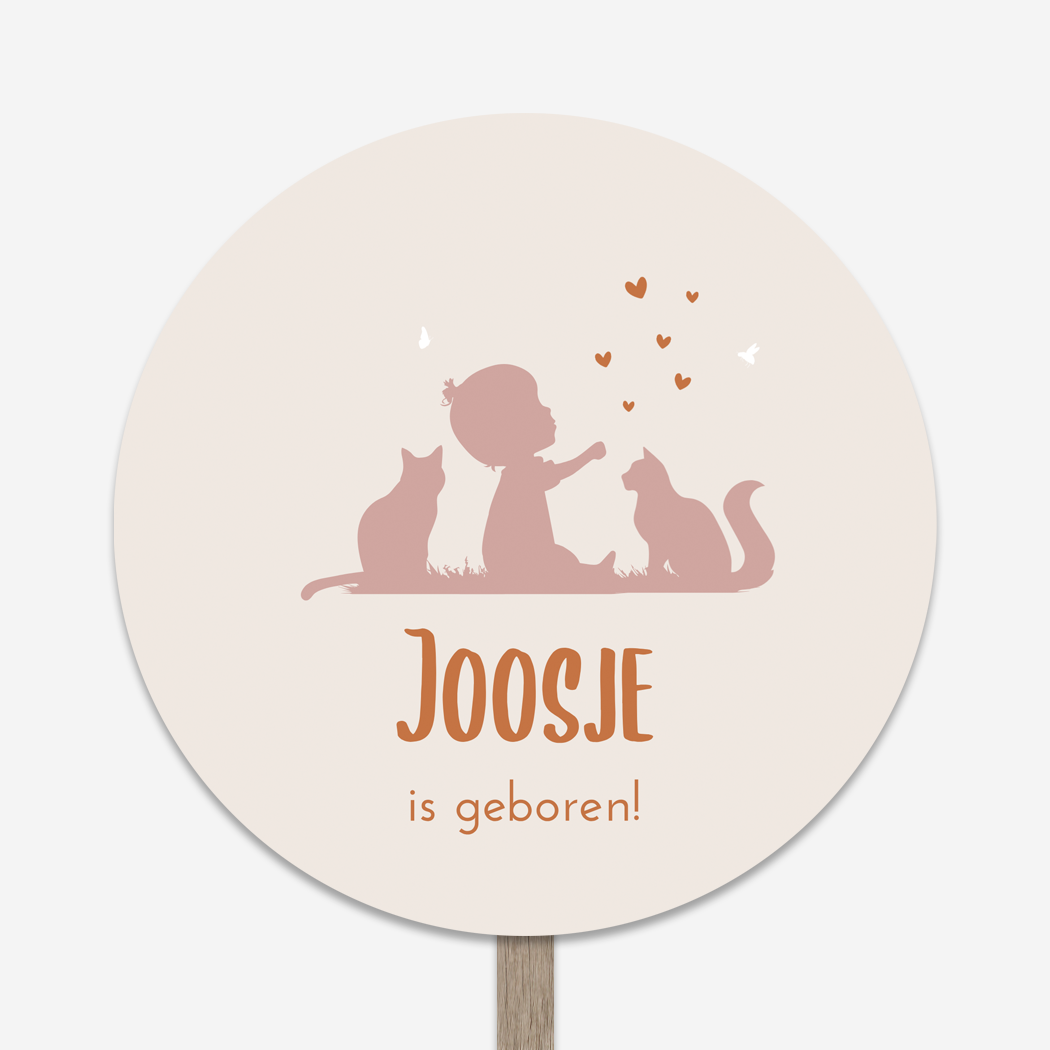 Tuinbord Meisje Katten Poezen