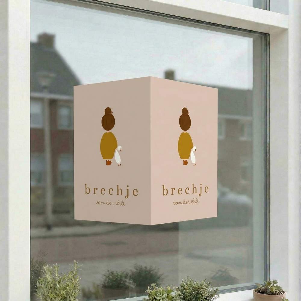 Geboortebord meisje knuffelgans