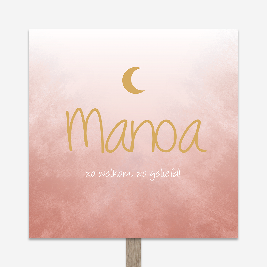 Tuinbord Roze Lief Maantje