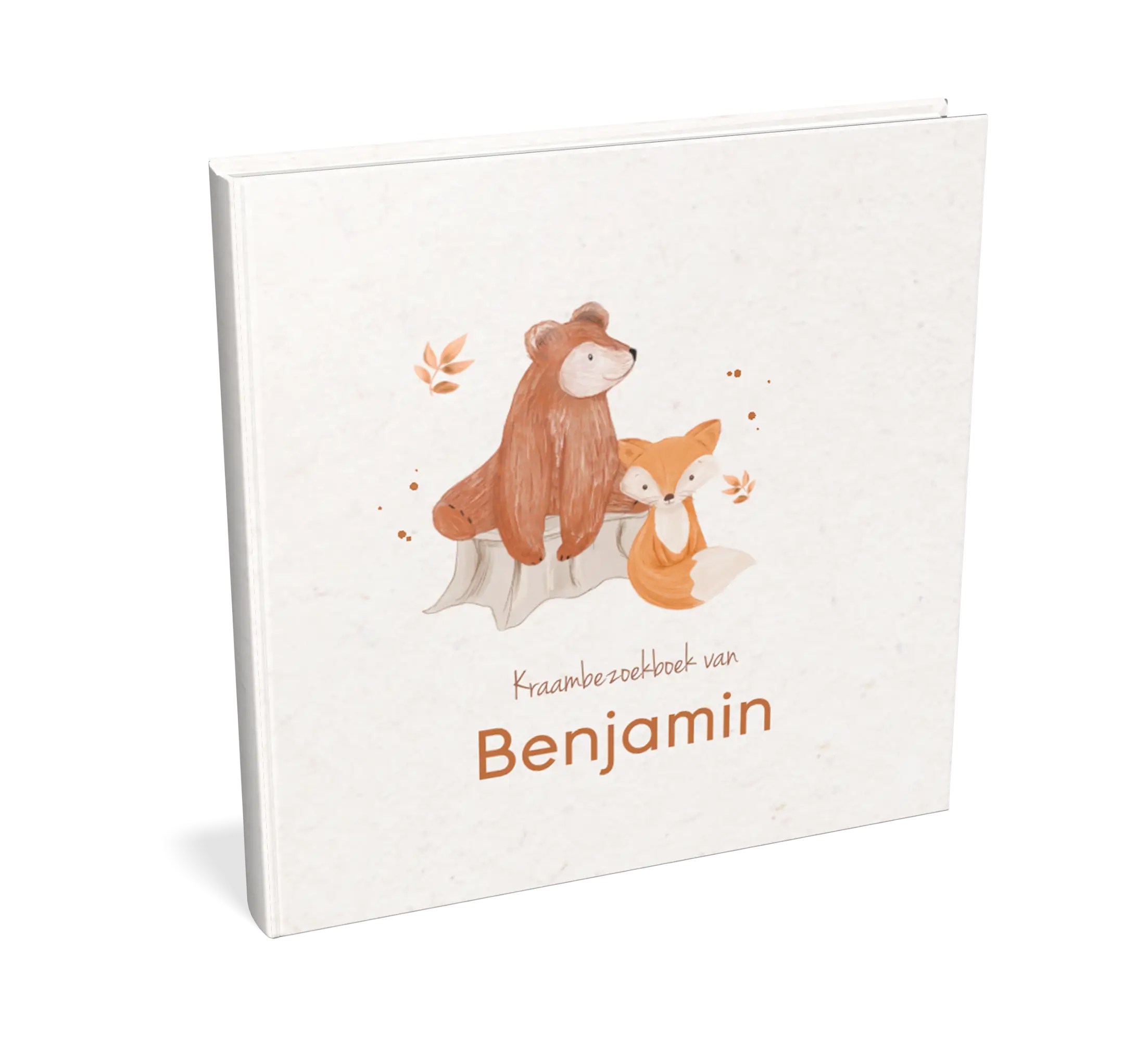 Lief kraambezoekboek met beer en vos