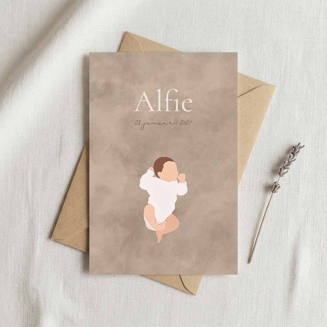 Geboortekaartje baby in romper