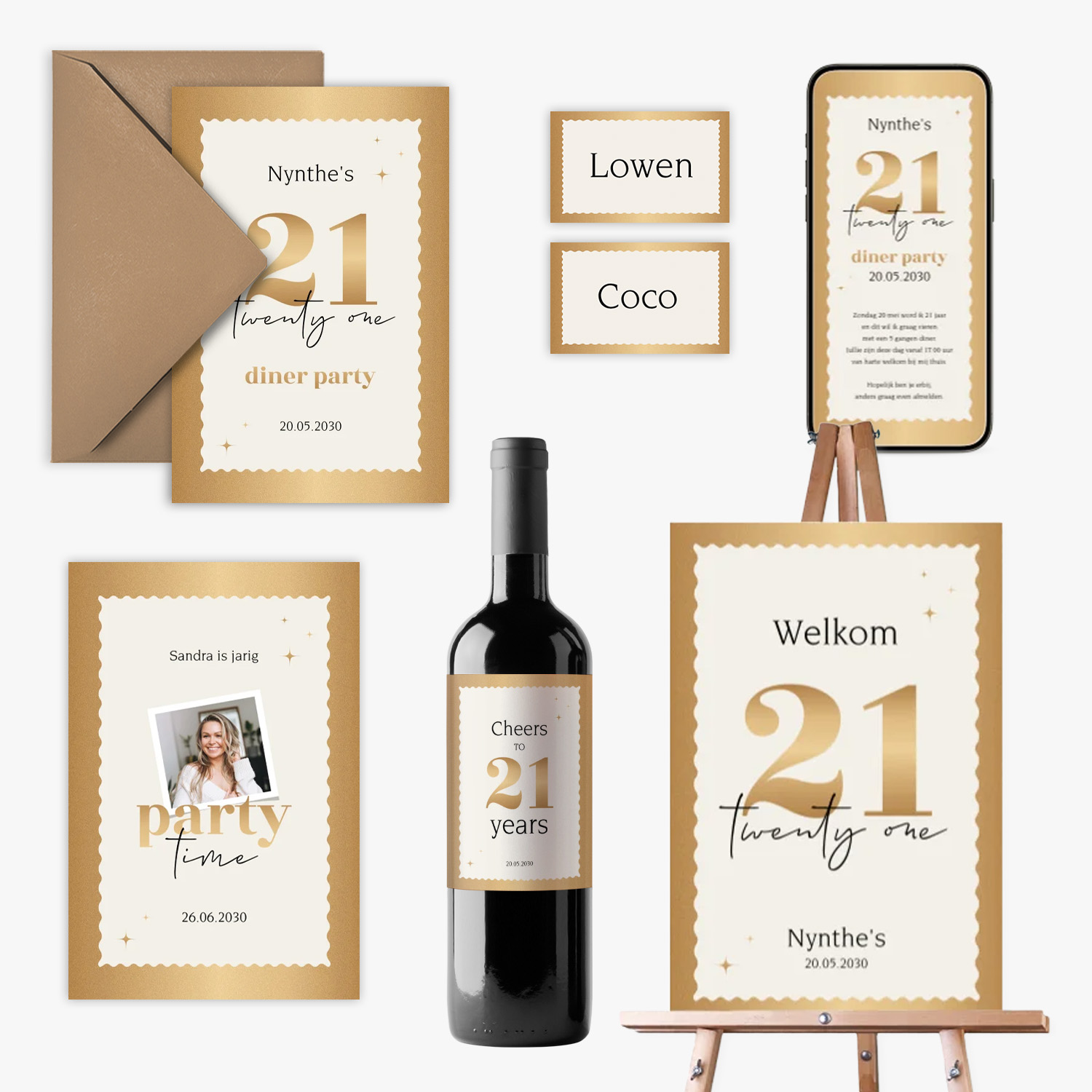 doorlink 21 diner set party in gold