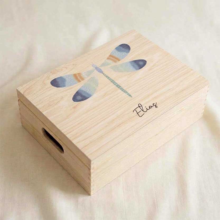 Memorybox hout jongen libelle