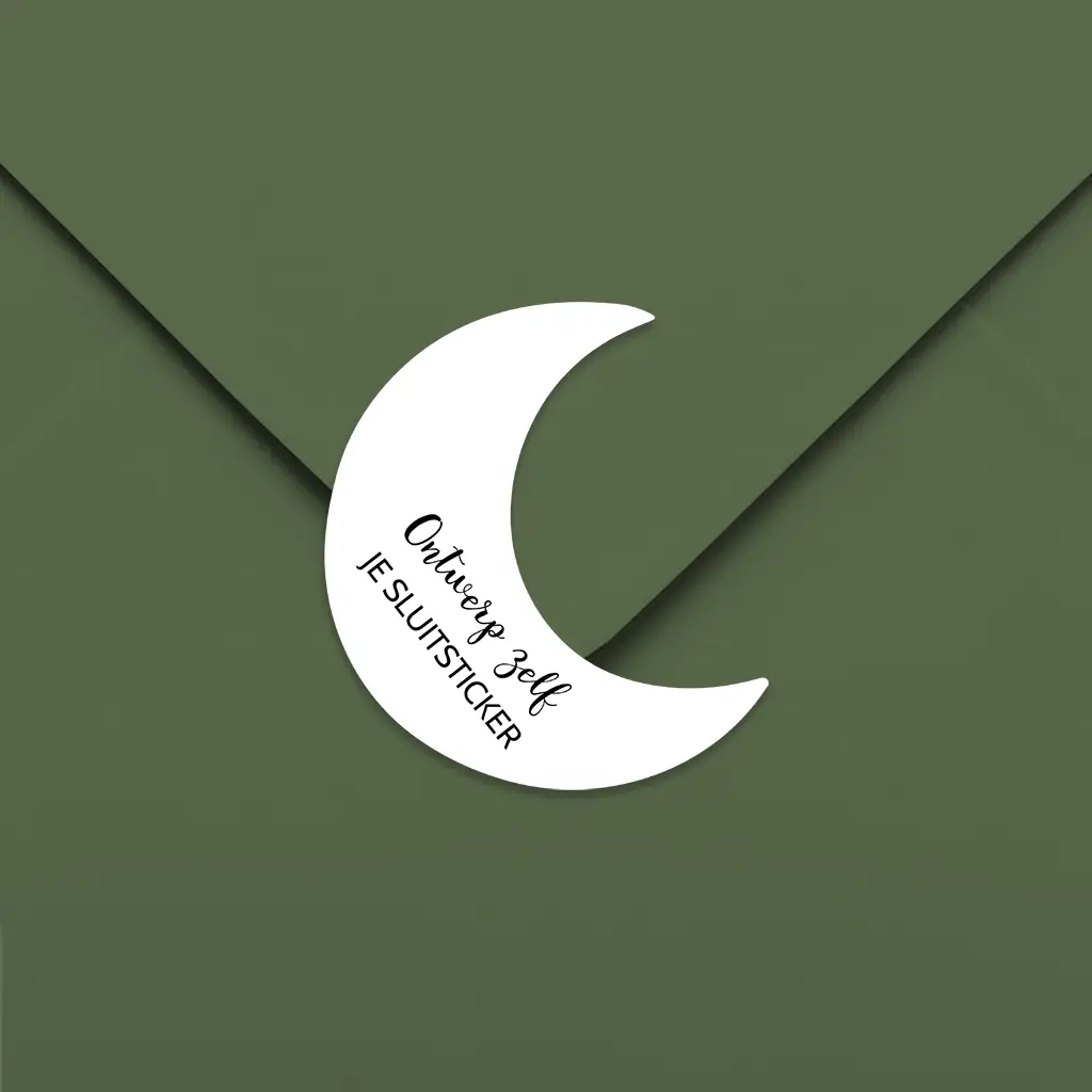 Zelf te bewerken sluitsticker in de vorm van een maan - per 20 stuks