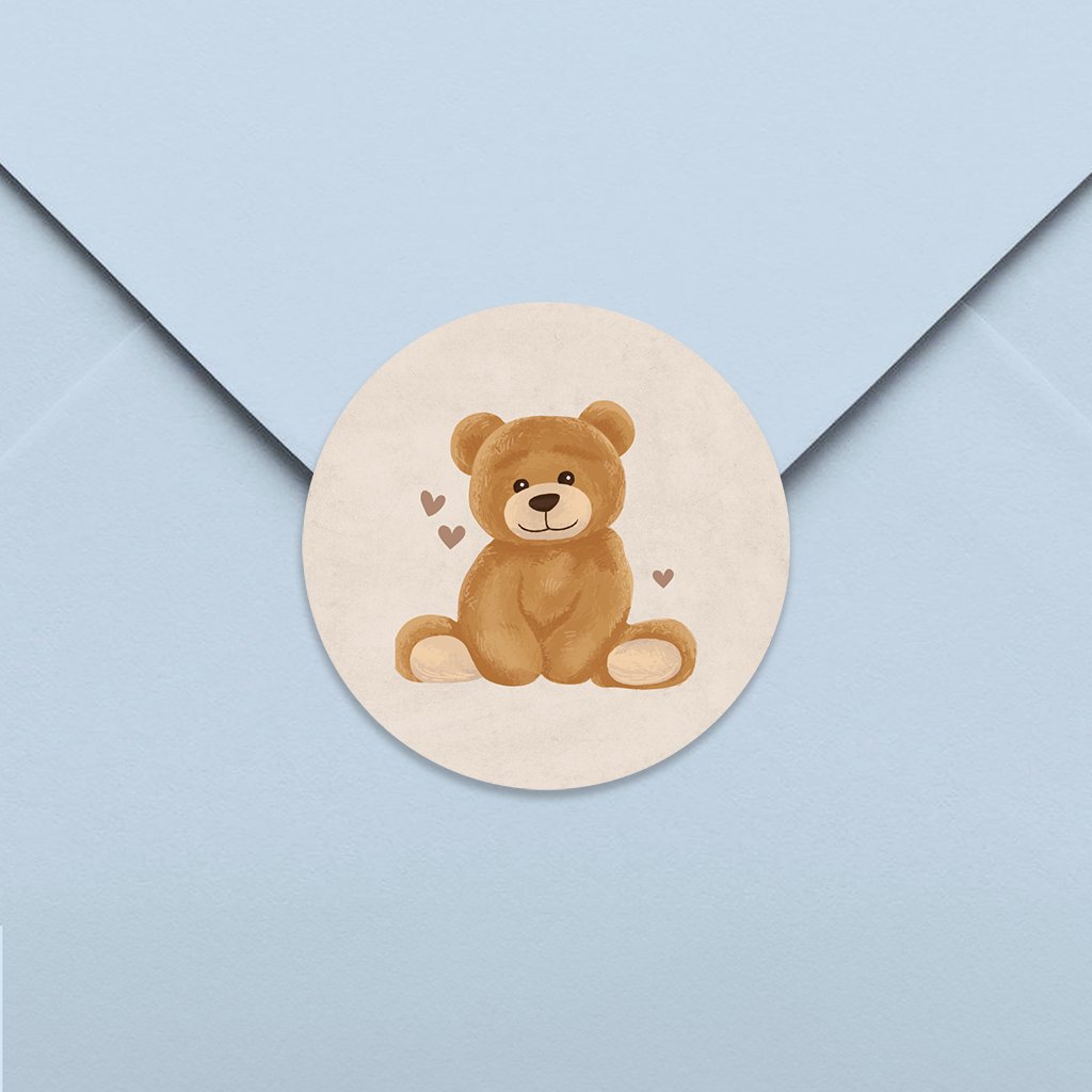 Sluitsticker bruin met beertje