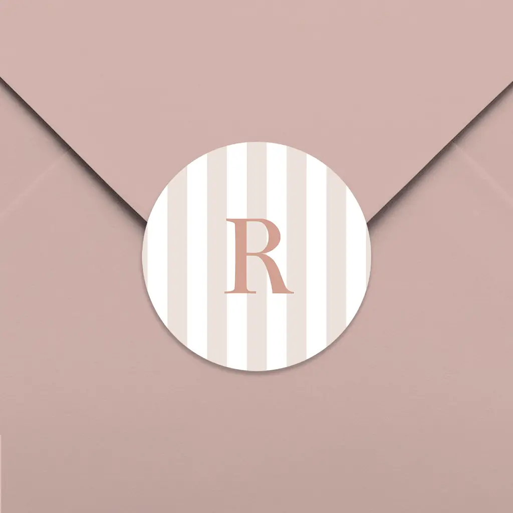 Sluitzegel met strepen en initiaal - per 25 stuks