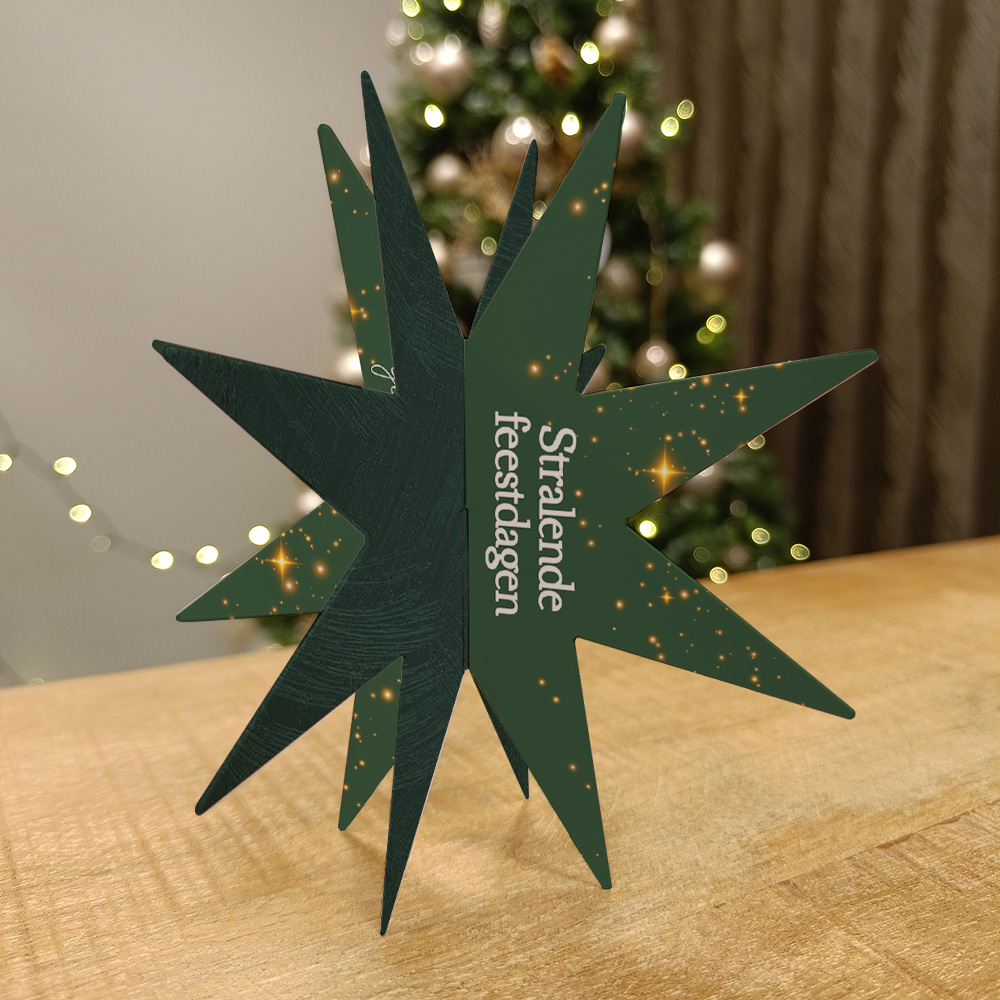 Sprankelende 3D kerstkaart DIY kerstster