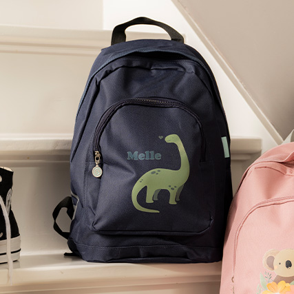 Junior rugzak met dino en naam