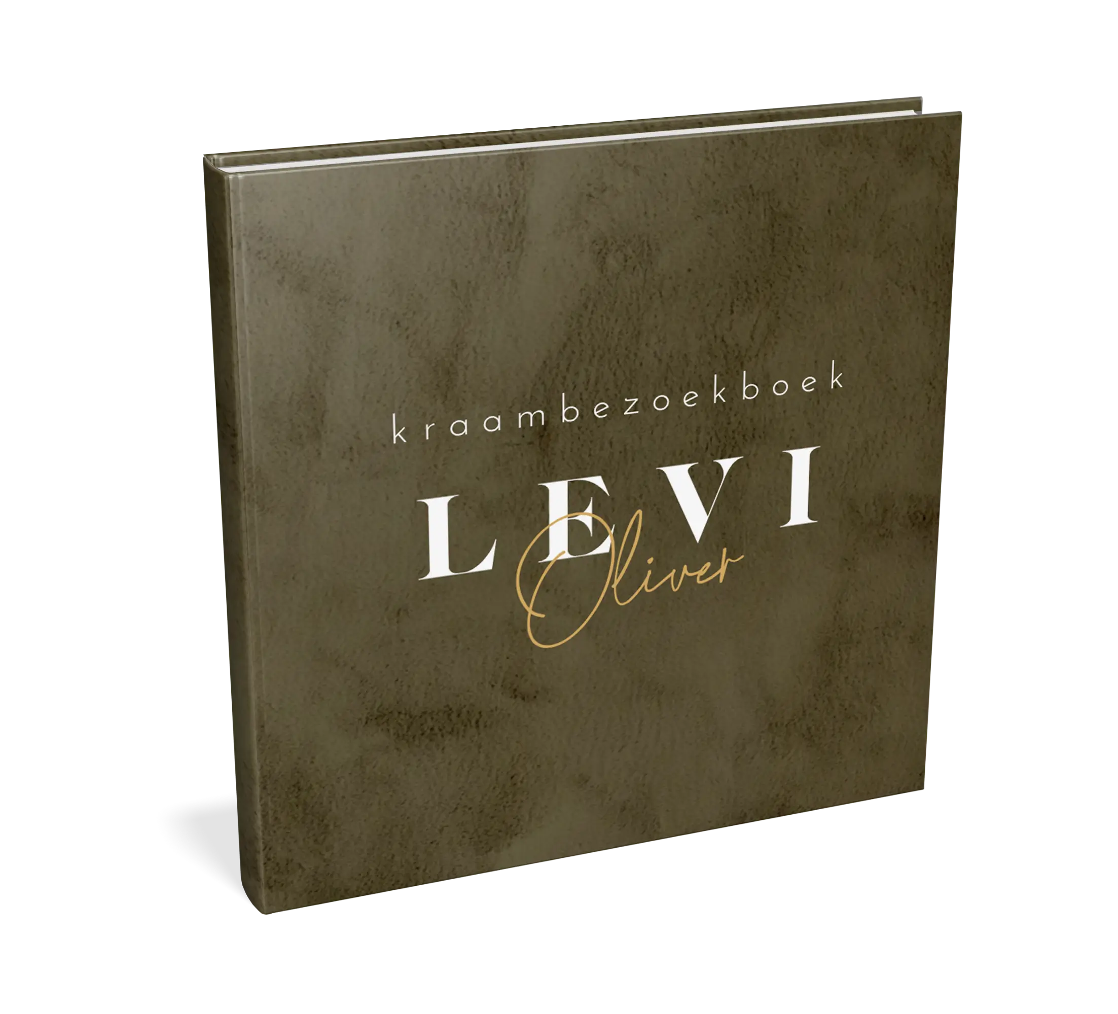 Trendy kraambezoekboek met donkergroene velvet-look