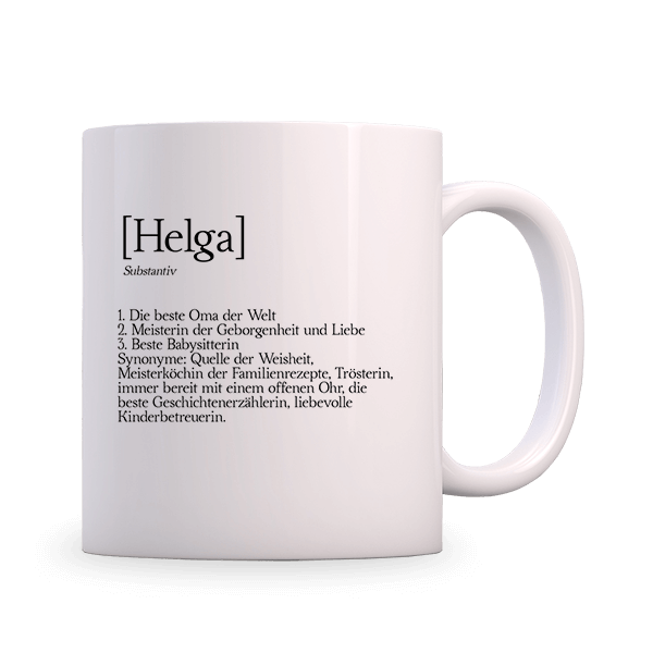 Personalisierbare Tasse mit lustigem Text für Oma