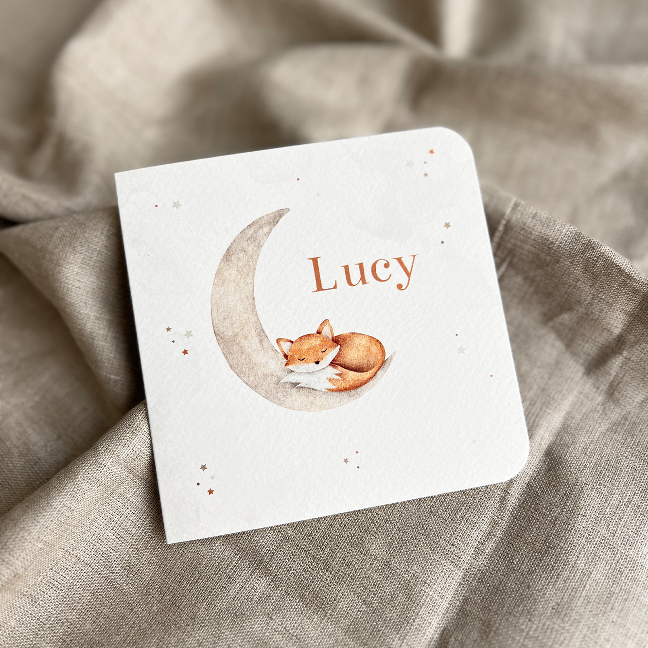 Geboortekaartje Jongen Slapend Vosje Maan