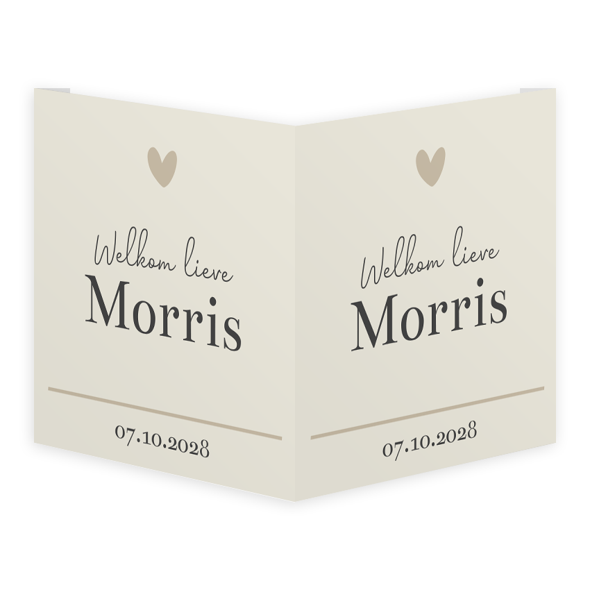 Raambord vierkant dubbel 50x50 cm | beige met hartje